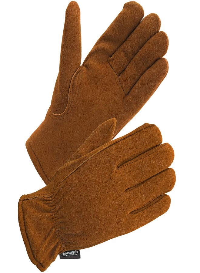 SKYDEER Winter Gloves with Windproof & Soft & Warm Full Deerskin Suede Leather and 3M Thinsulate Insulation (SD8673T/L) - Image 1